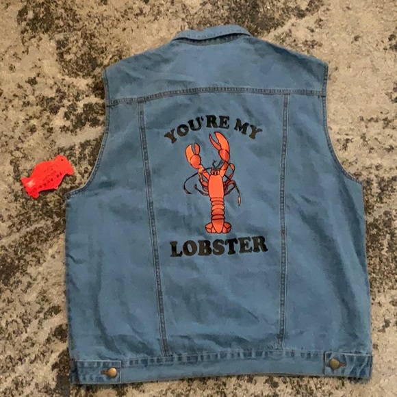 FRIENDS TV Show “You’re My Lobster” Denim Vest XL - Picture 3 of 4